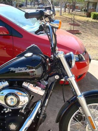 bars tilted forward, very comfortable!