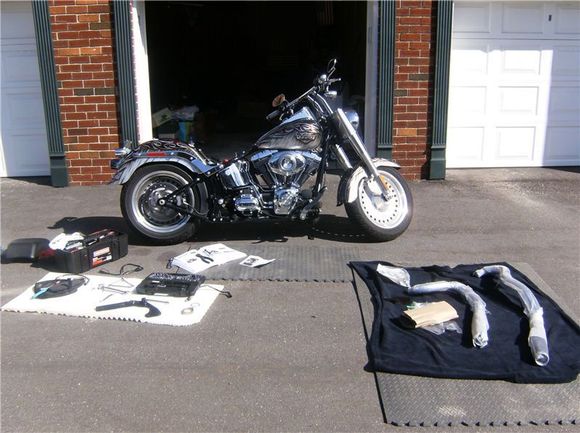 Old exhaust removed, Ready for the new Reinharts...