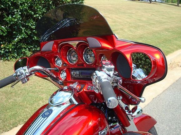 Sony/Biketronics stereo; chrome controls; etc.