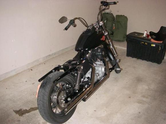 Cut about 3/4 " off rear fender and took away light