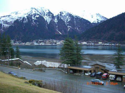 Juneau, AK. in the back ground. Picture taken from my patio on Douglas Island