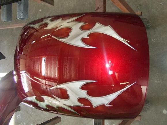 Rear fender first coat of clear