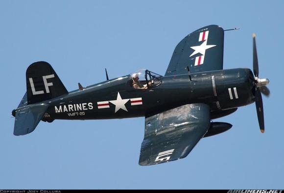 Corsair in flight