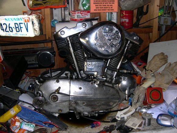 Just an engine, waiting for a bike.  This was the only part I was keeping when I did the full custom rebuild on the '62 Ironhead