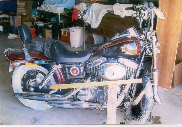 Hit so hard that the frame broke the cooling fins on the front left cylinder