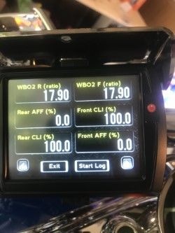 I SWITCHED THIS RIGHT, F/R NEXT TO EACH OTHER, WHEN READ 100, ALL SENSORS ARE READING, WHEN I TURN POWER ON THE OTHER 2 READ THE 100, SOMETHING DYNOJET TOLD ME, TO MAKE SURE TARGET TUNE IS WORKING 100 PERCENT!!NICE!!