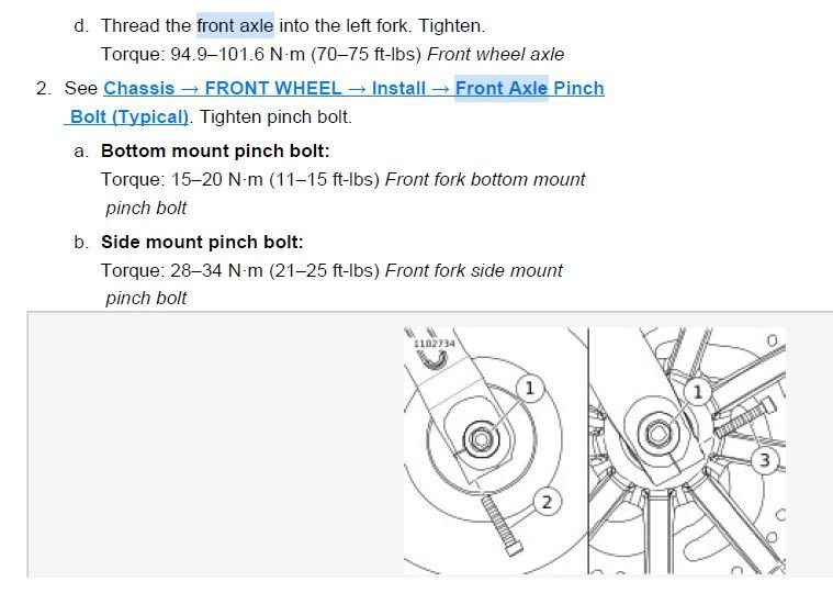 Front axle torque spec? 2020 LRS Harley Davidson Forums