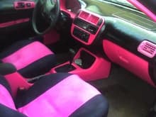 My interior! :) The pink on the dash looks darker here for some reason?