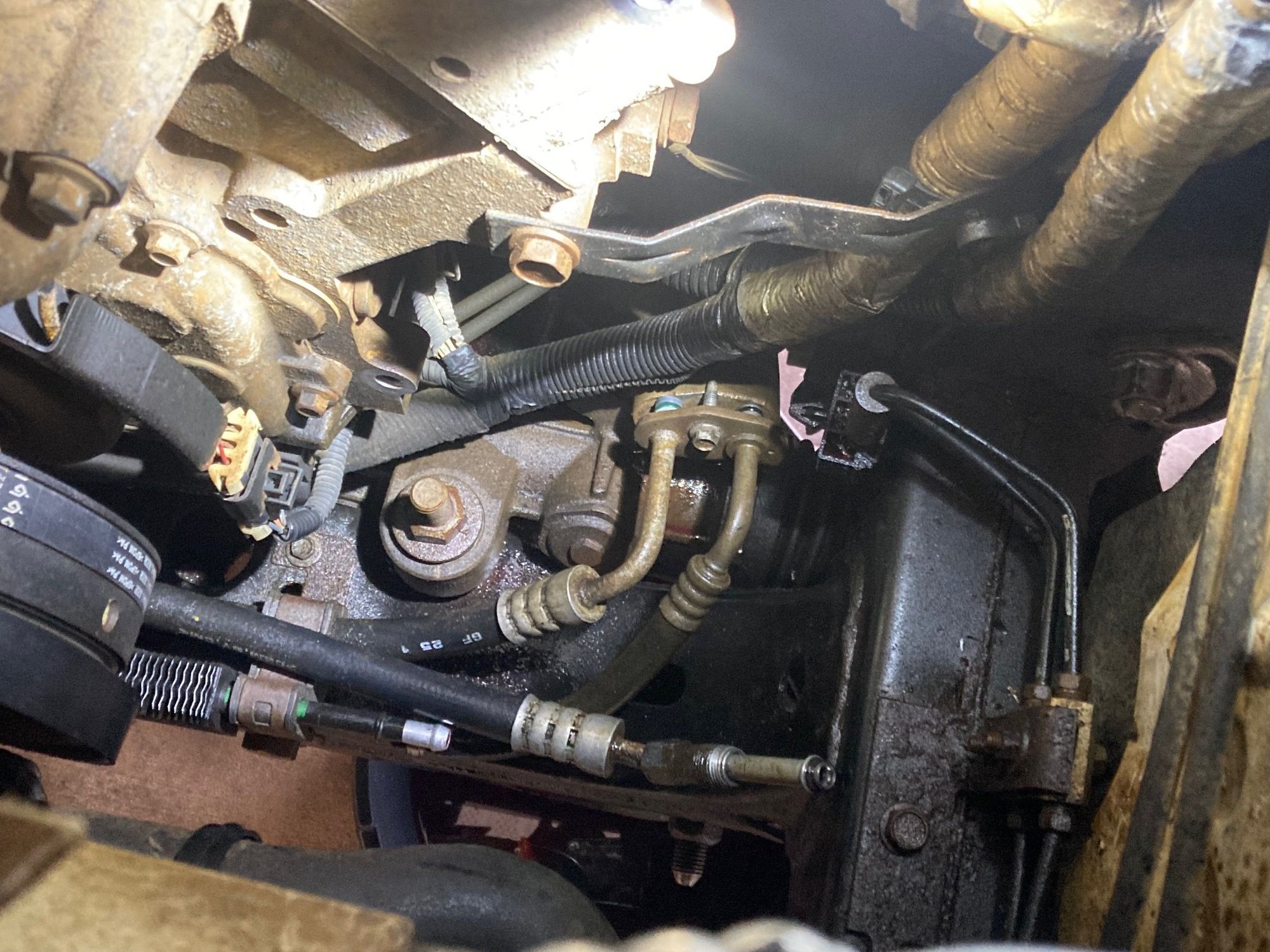 Removal of old pressure hose: 10mm bolt.