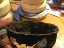 rotted out original cup that fell off the H2 chassis