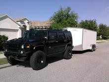 Towing 14' Dual Axel Trailer.