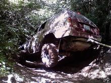 The jeep got stuck