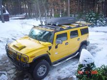 My 2003 550 horsepower supercharged H2 night vision, back-up camera, Tv's, Dvd's, Navigation, Sirius, Corsa Exhaust and Headers, Tons of extra lights, roof rack for our ski's, extra chrome etc.....