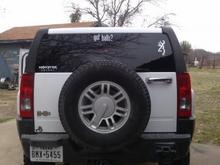 Added some decals. And of course.  A set of black truck nuts.  Thats how it goes in Texas(: