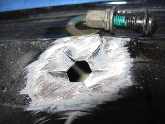 Surface prep, notice the spider cracks.