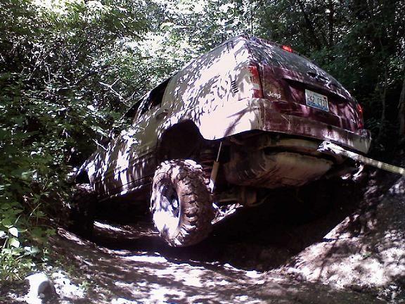 The jeep got stuck