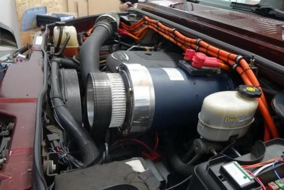 Over view from drivers side of hybrid system