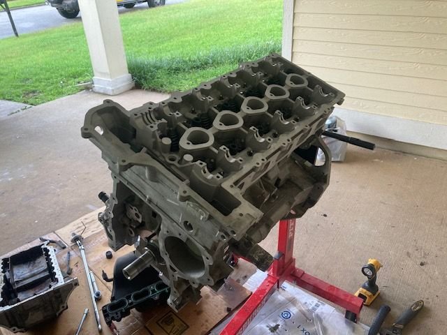 Cylinder Head Added to top of engine (not shown in photos is adding the head gasket).  