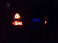 Blue leds over the license plate.