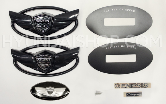 Genesis Coupe Emblem Kit - Gloss Black