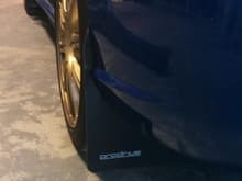 Just put on my new Prodrive mudflaps... :) Phone pic while still in the shop sorry :/