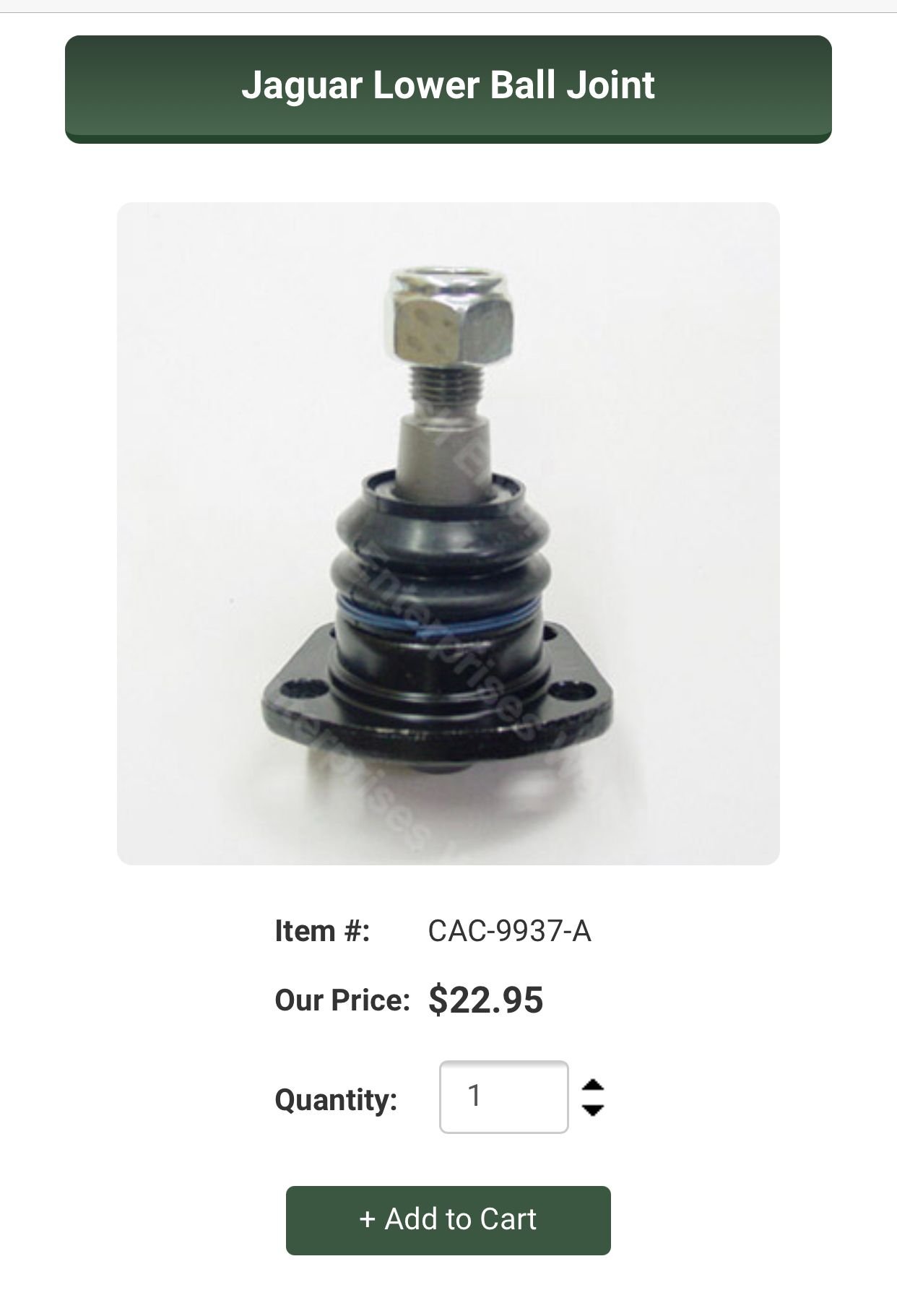 Steering/Suspension - Upper and lower ball joints, and bushings - New - 1980 to 1987 Jaguar XJ6 - Canonsburg, PA 15317, United States