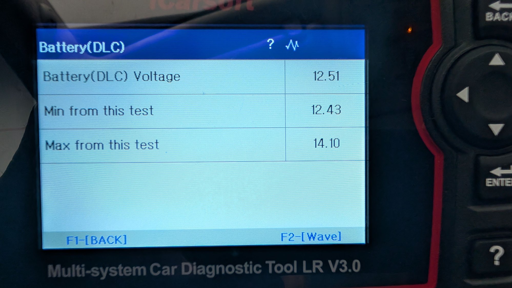 Battery Reading when start is ON but engine is not running.