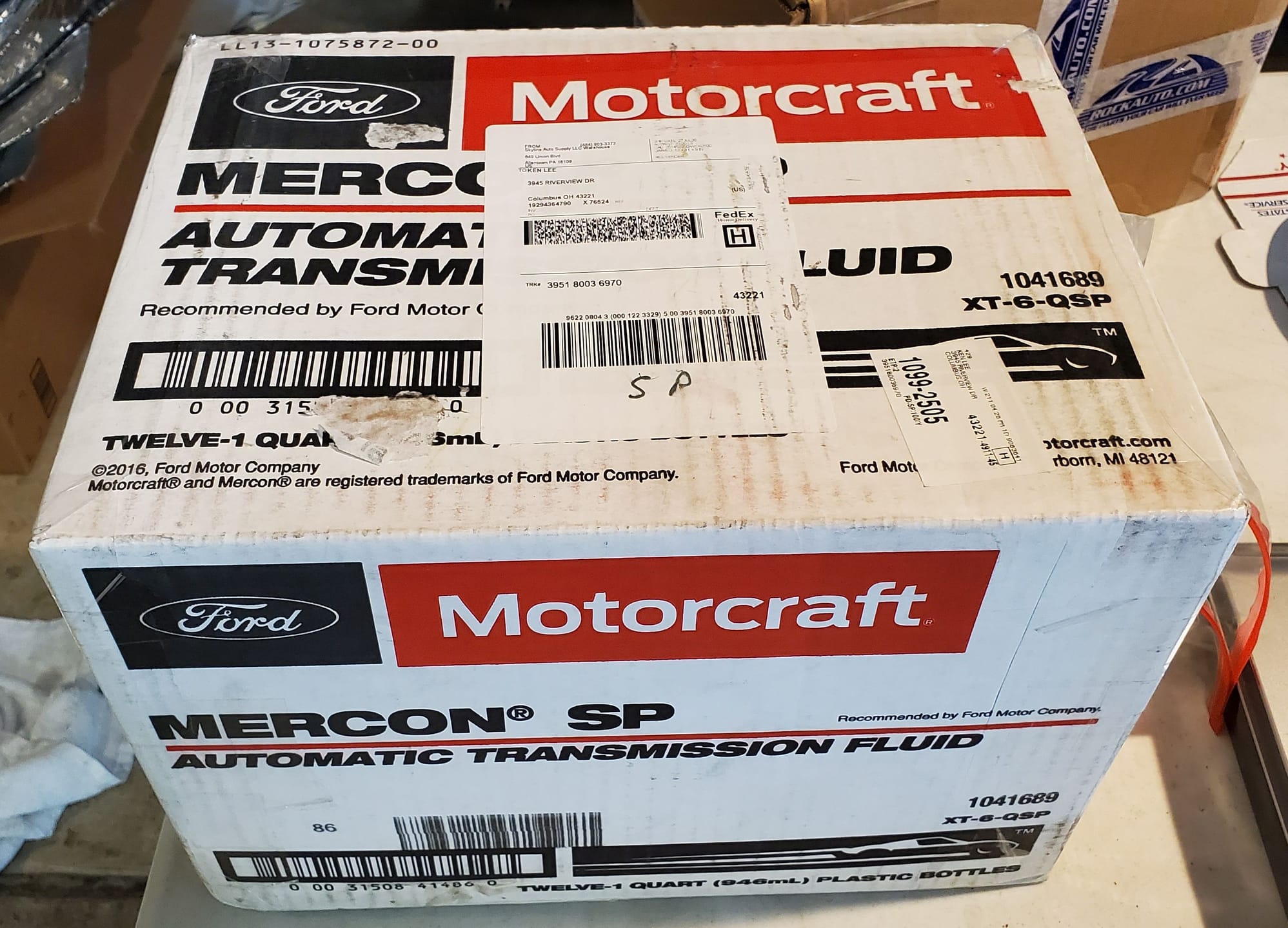  Motorcraft Mercon SP XT-6-QSP transmission fluid case 12 quarts  : Automotive
