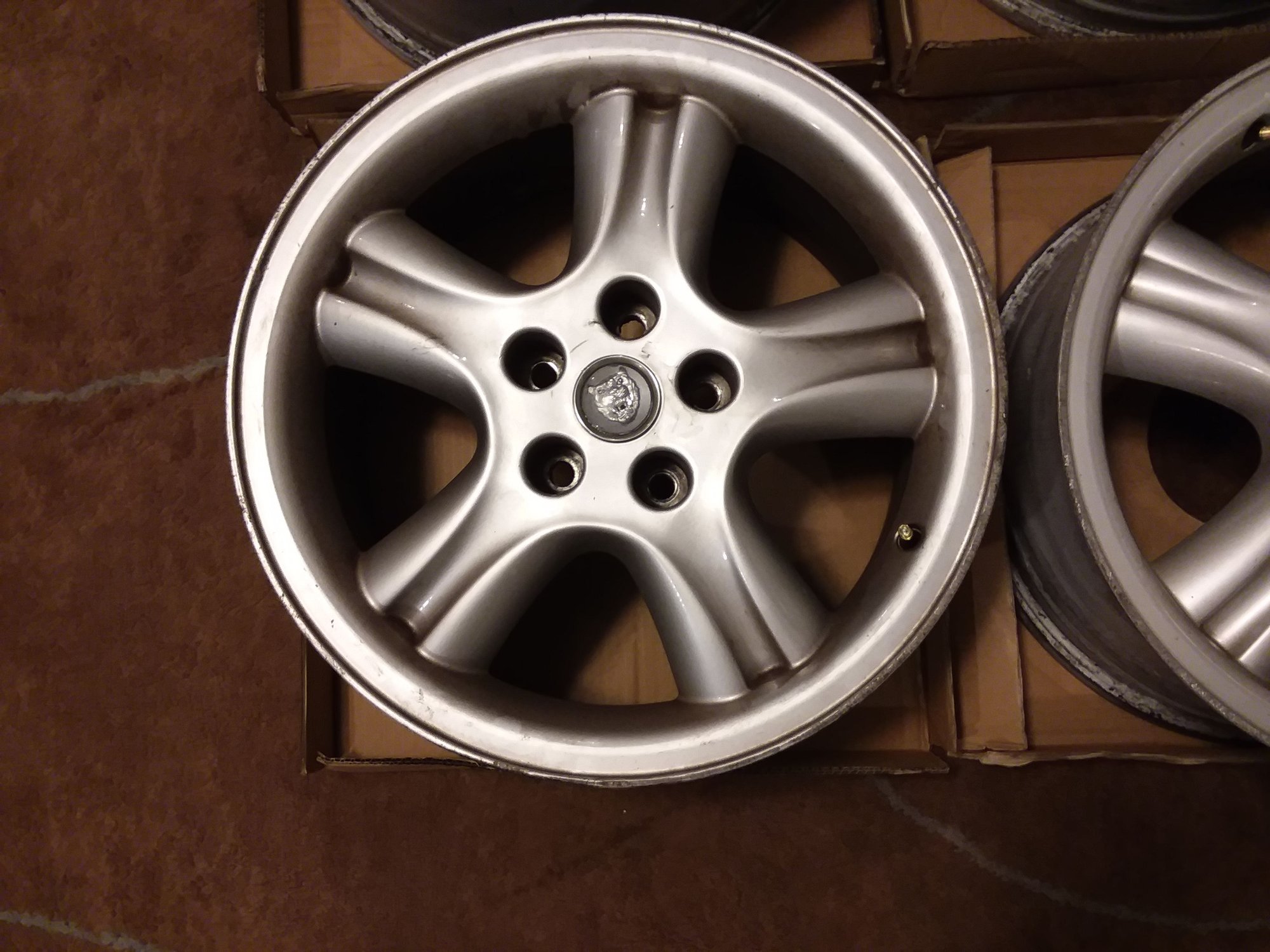 Wheels and Tires/Axles - Jaguar Penta 18x8 OEM Silver wheels SET OF 4 - Used - 1998 to 2003 Jaguar XJR - Columbia, MD 21046, United States