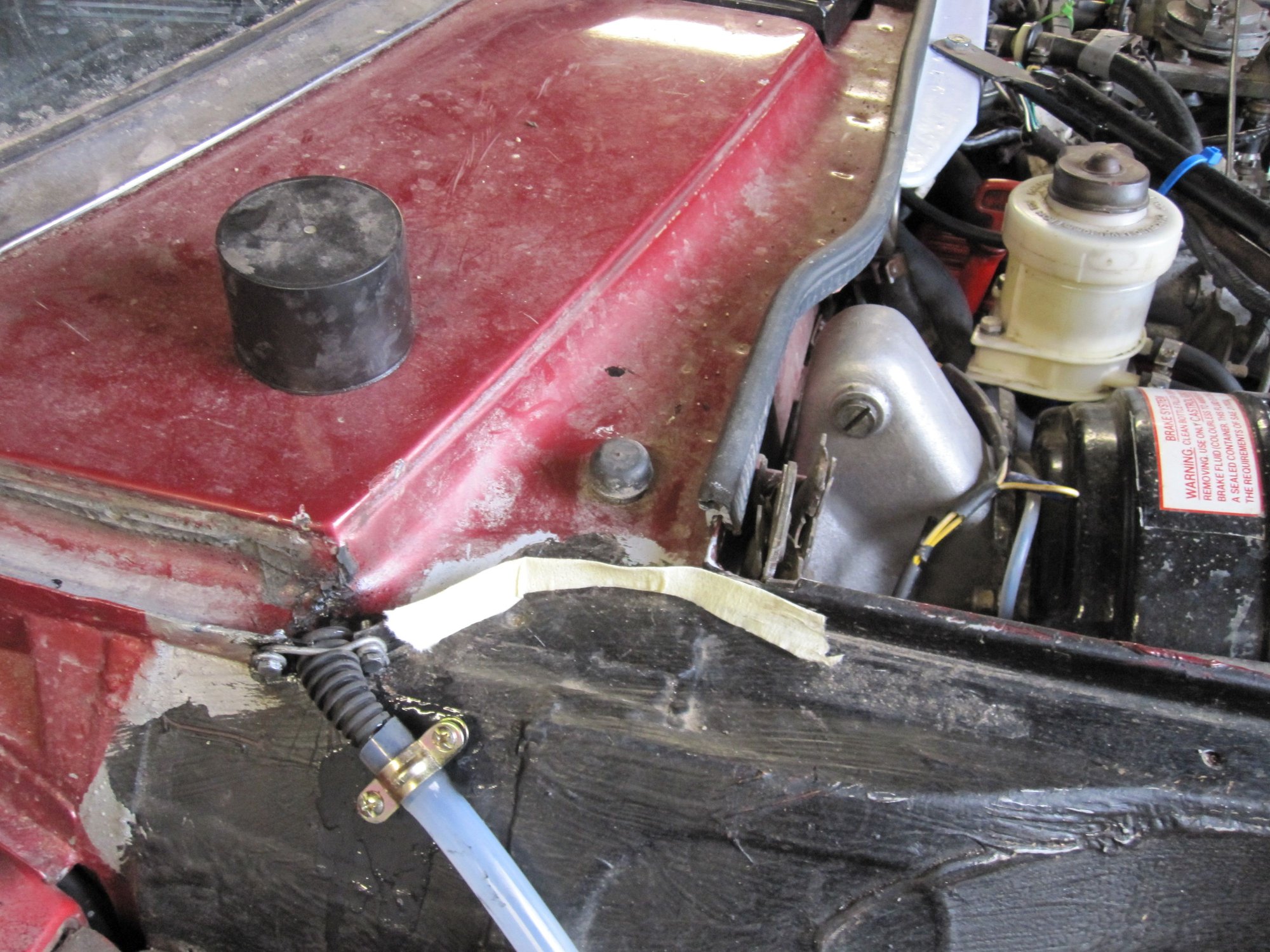 Outer chassis rail well protected with black wax