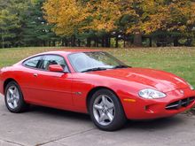 1999 Jaguar XK8 (X100) Coupe, Phoenix Red over Cashmere, OE 5-spoke Wheels