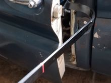 The pin isn't designed for this 1966 GM door, but it still worked great to make the doors close without catching on the bottom panel. 