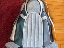 I circled the extra bit that’s leather on one side. 