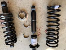Old unit to the left and new shock and spring to the right. 