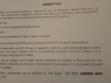 Log book Asbestos warning
