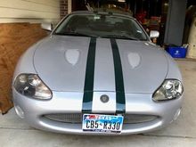 2003 Jaguar XKR  -  Silver/Black with BRG Stripes