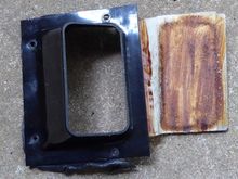 One of the two cabin to boot vents before restoring, same design ! Foam disintegrates adding even more "cowbell" ! 