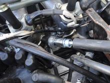Spark Tester installed inline at spark plug 2B for ease of access.
