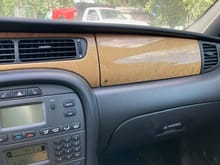 All "WOOD" trim good except shifter knob has surface crack 