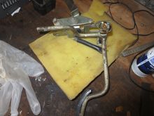 Accelerator pedal at closed position. The nylon bush that pushes the pedal down if the CC is activated is seen at the top left, and acts on the pedal extension