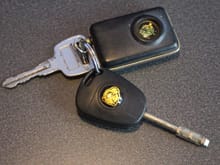 The 'Keys' of my 1995 Pre-Facelift.
The 'Black Key' does the ignition and boot/trunk
while the 'Silver Key' does the glovebox.
