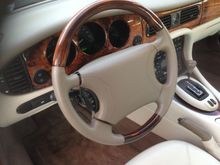 Steering wheel looks okay. Much better than it did. Waiting for walnut shifter knob to arrive and finish off the interior.
