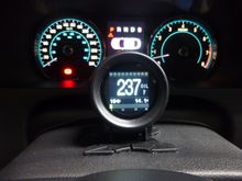 Engine coolant temp is lower left, engine idling after a run