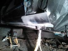 Sill panel in, welds flushed off...