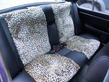 Jaguar back seats - soft and warm.  I made a lap blanket out of leftover material.