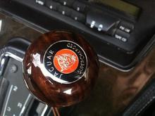 'Jaguar supercharged' shifter knob from eBay. The guy is from Montreal, Quebec.