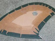 Vinyl glued onto panel template and ready to install on car door panel