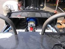 Little bro doing the honers and installing the drivers side motor mount bolt while i "supervised and directed".  LOL