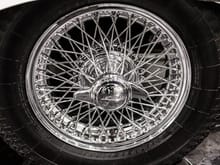 E-Type wire wheels. Hours of fun to keep polished.