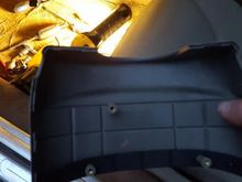 Underside of the upper cowl.  The two screw recepticals at the bottom are in the back. The one up top is the tough one to get to.